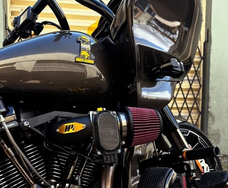 Motorcycle performance upgrades including high flow intake system installed by Evolution Performance in New Braunfels TX